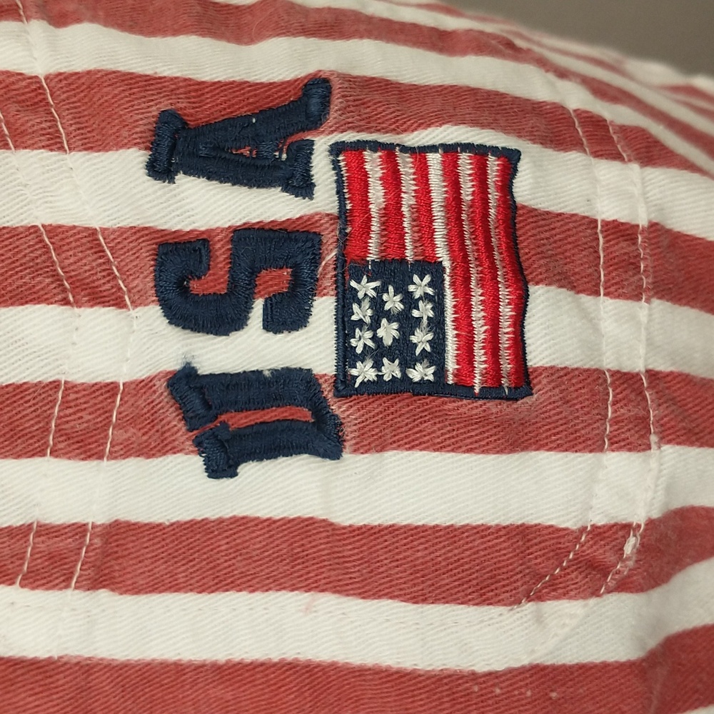 USA Stars & Stripes Crop Top Vintage 80s 90s Cotton Red White Blue Tie Front Sm - Picture 2 of 9